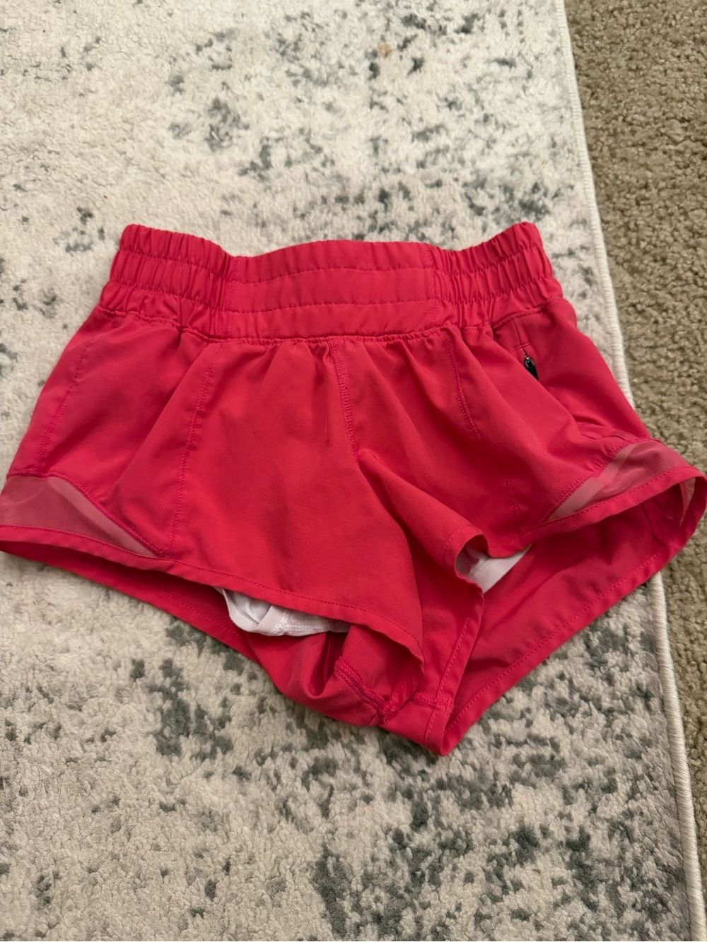 Girls' Active Red Sport Shorts with Elastic Waist